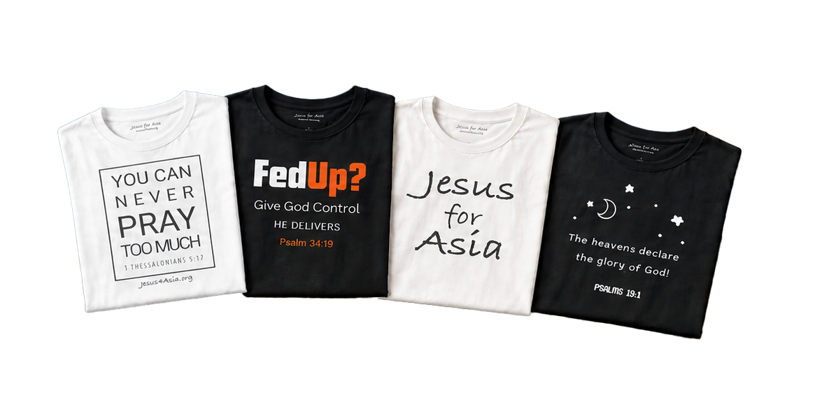 Four Jesus for Asia t-shirts
