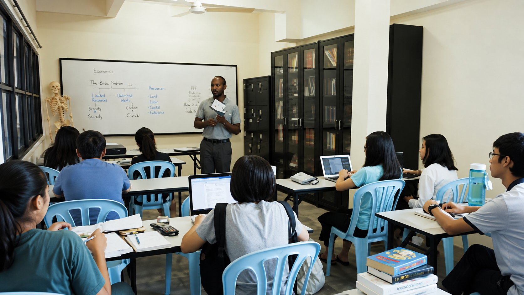 Adults learning in a classroom in Asia