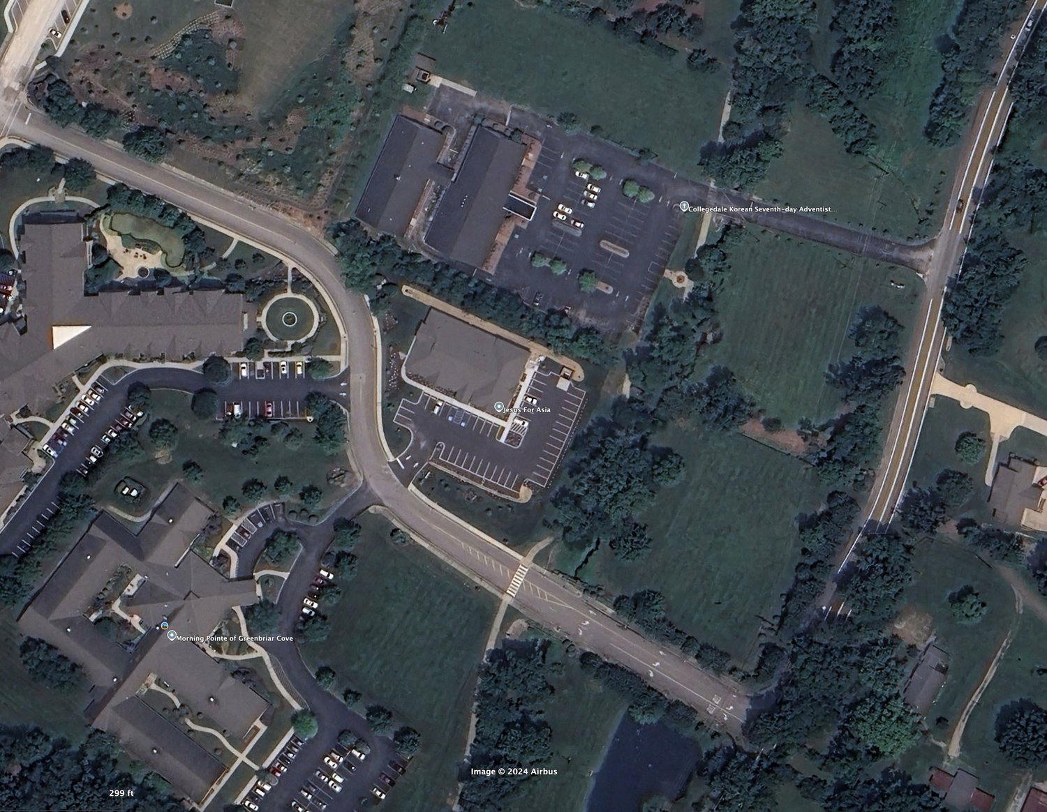 Aerial map view of the Jesus for Asia headquarters — click for driving directions